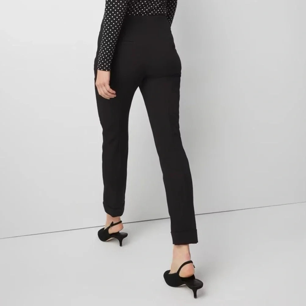 WHBM Black Stretch Extra High-Rise Slim Boot Trouser Size 6P NWT‎